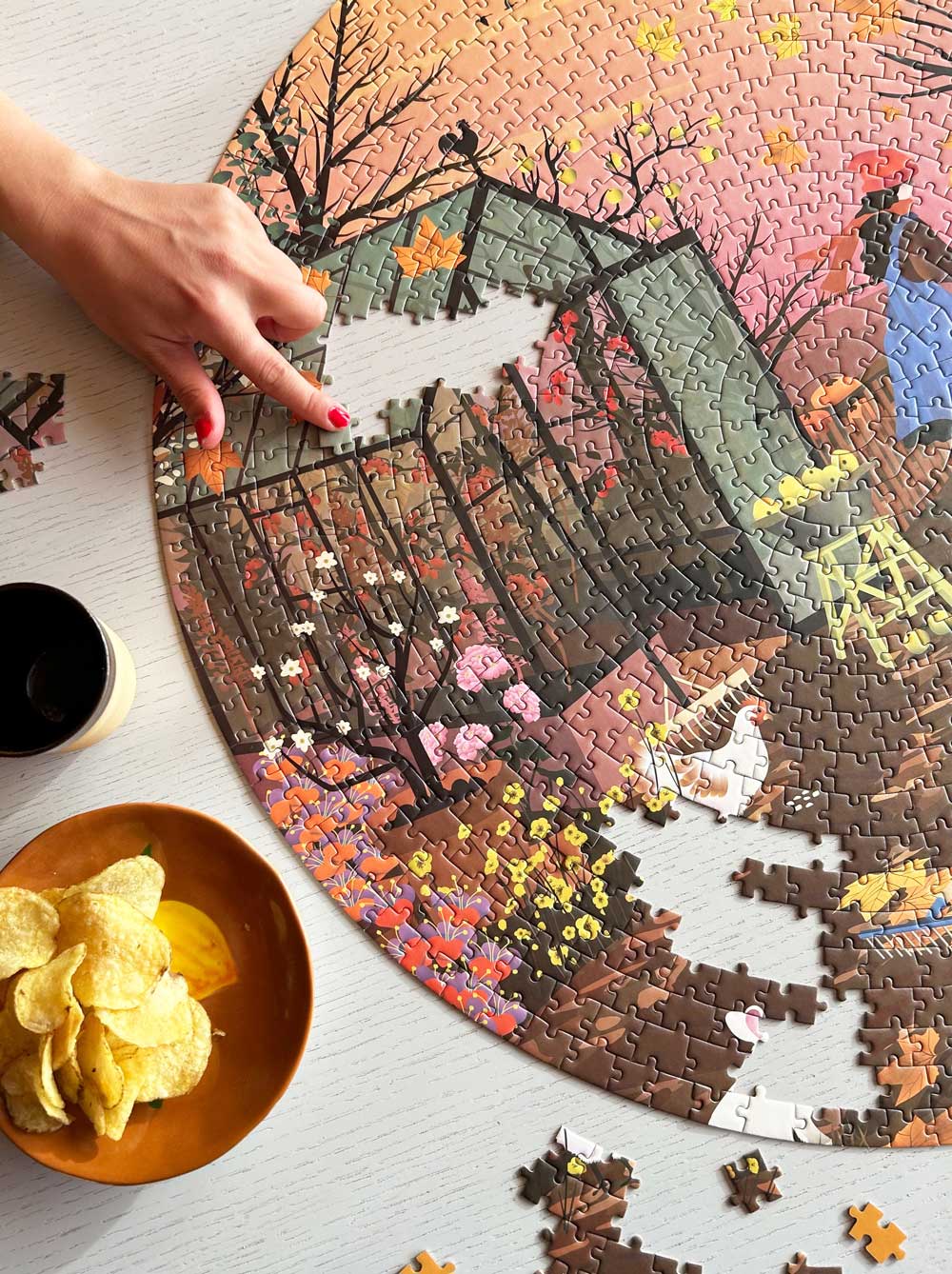 AUTUMN FEELING - rundt puslespil med 1.000 brikker