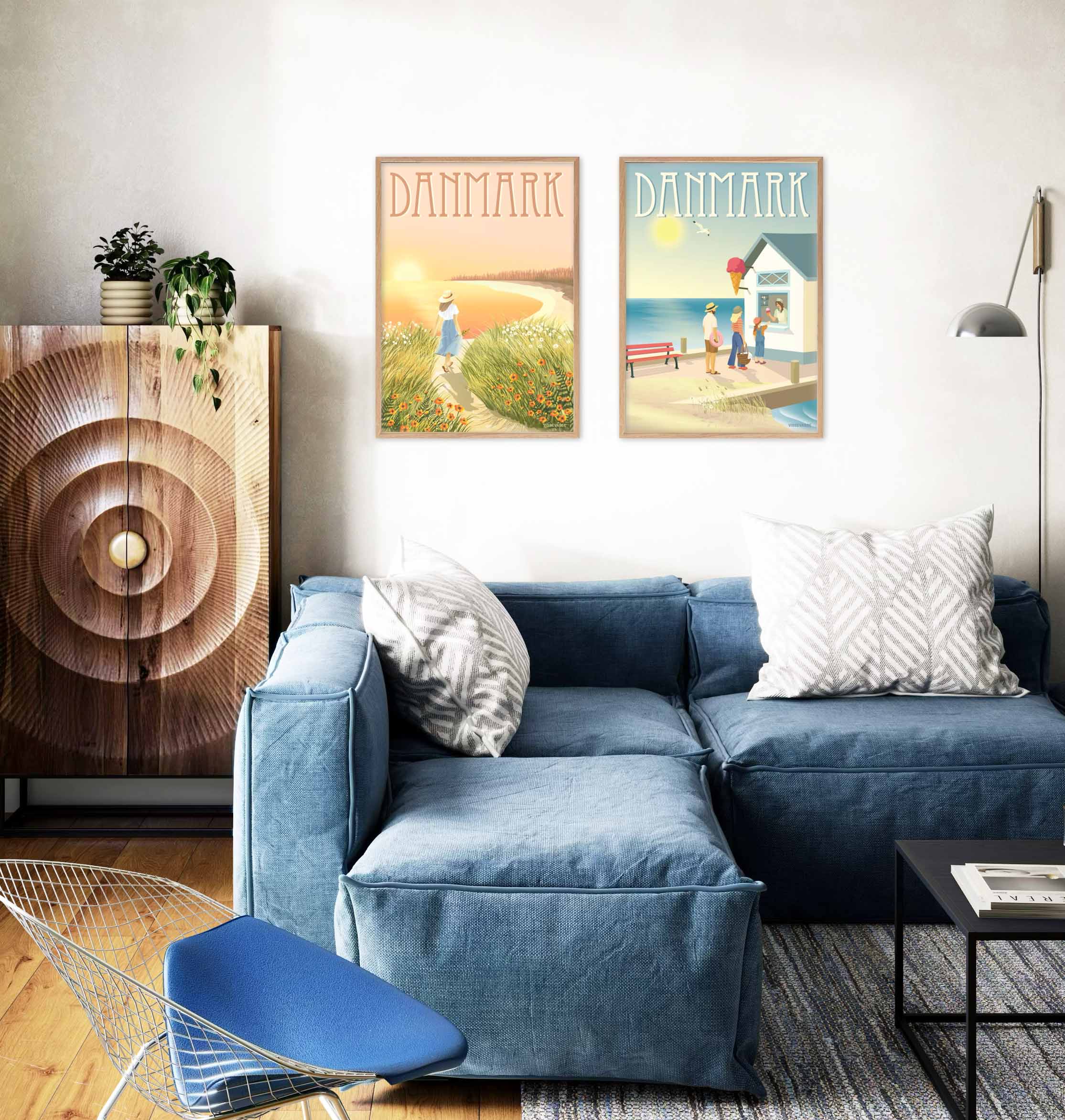 Danmarksplakater til stuen fra ViSSEVASSE