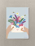 FLOWERS IN ENVELOPE - minikort