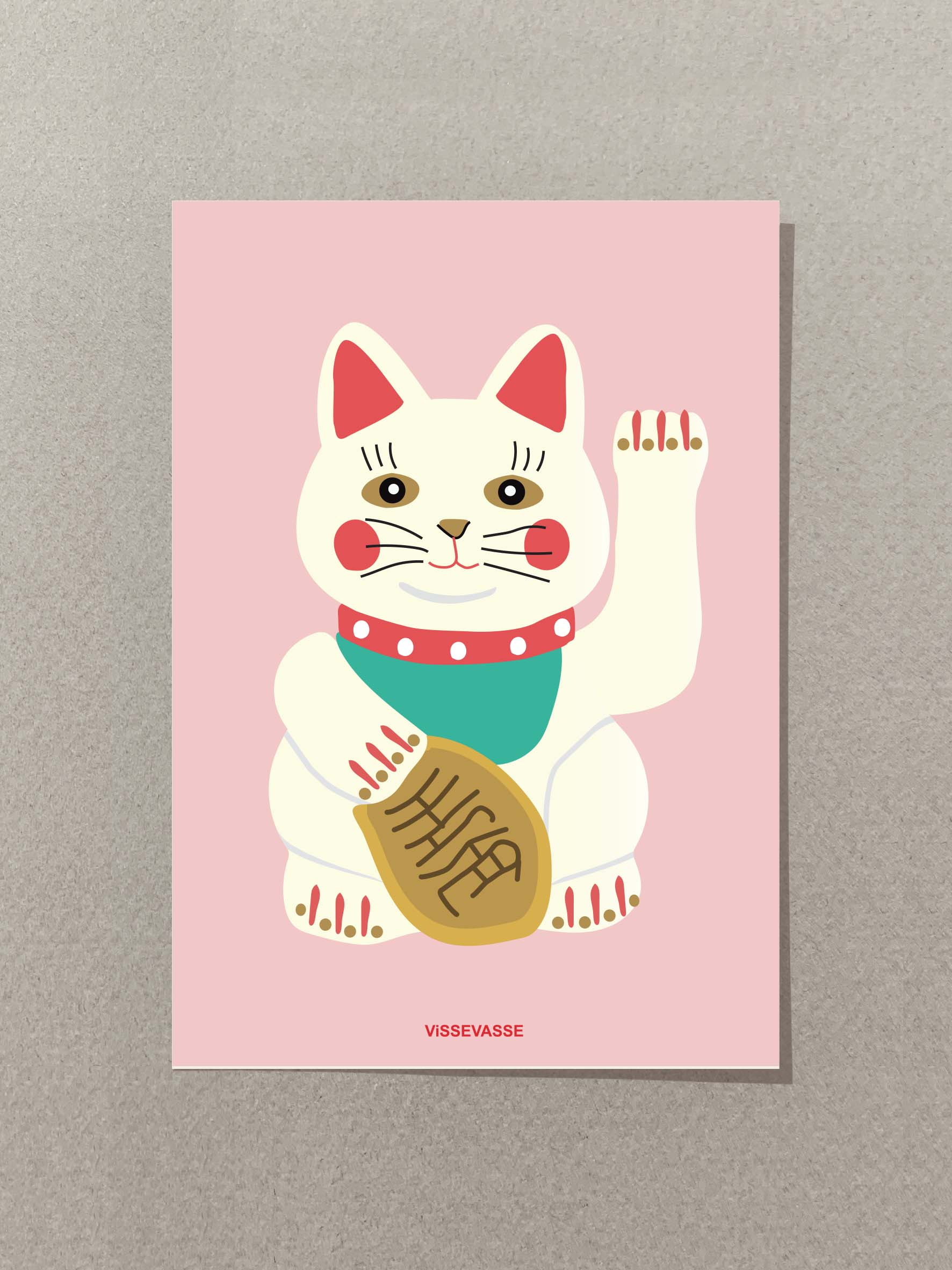 Good Luck Cat - minikort