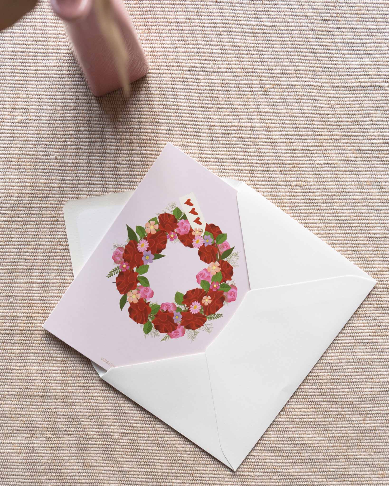 HEARTS flower circle - kort