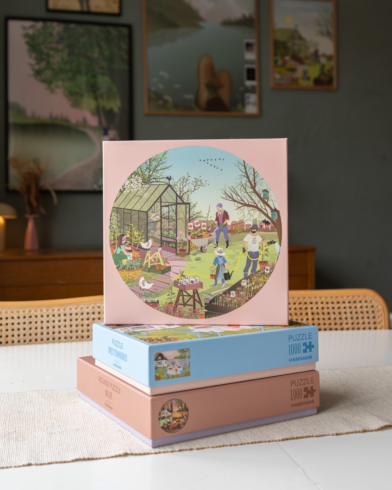 Spring feeling rundt puslespil med 1000 brikker fra ViSSEVASSE