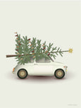 CHRISTMAS TREE & LITTLE CAR - plakat - ViSSEVASSE