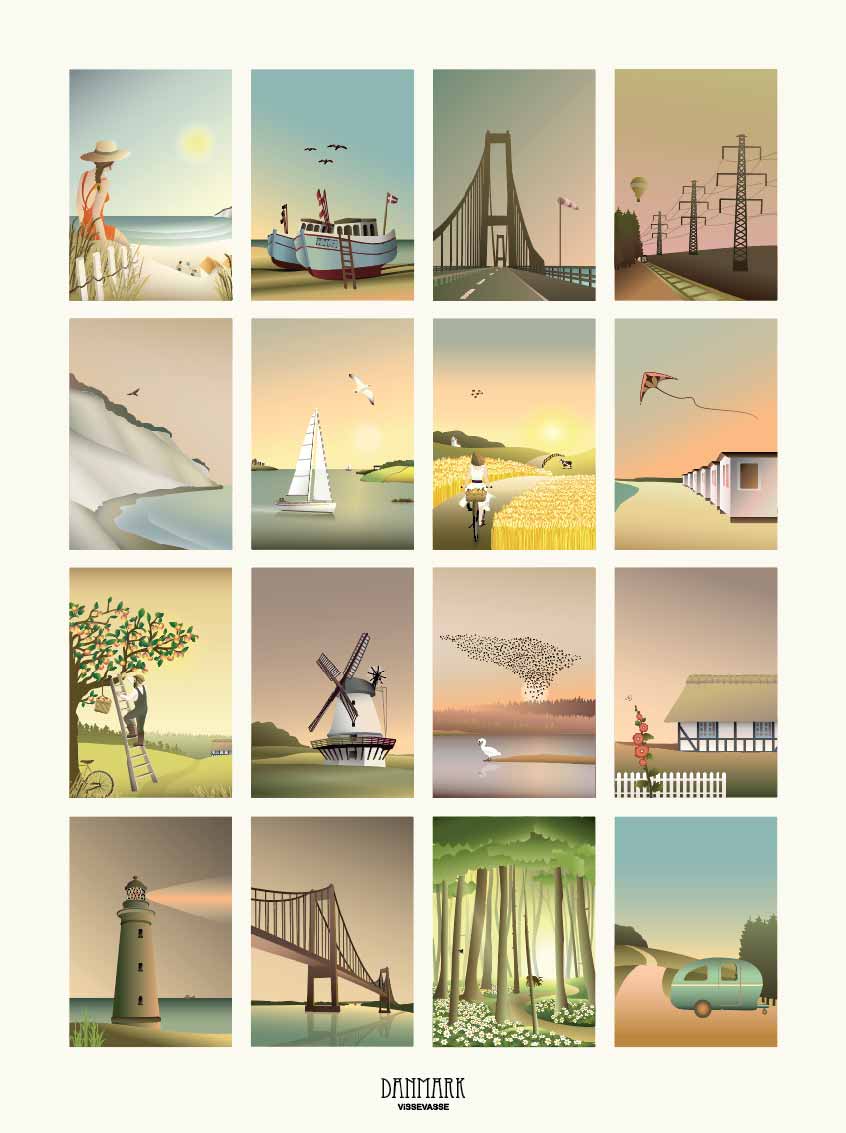 Plakat med Danmark plakater fra ViSSEVASSE