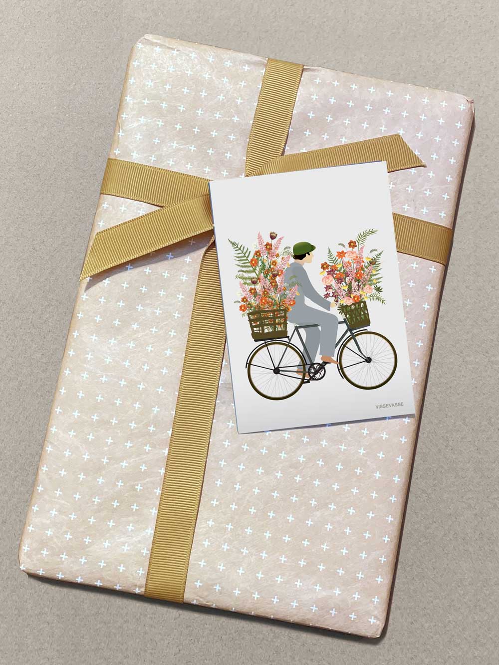 BICYCLE WITH FLOWERS - minikort