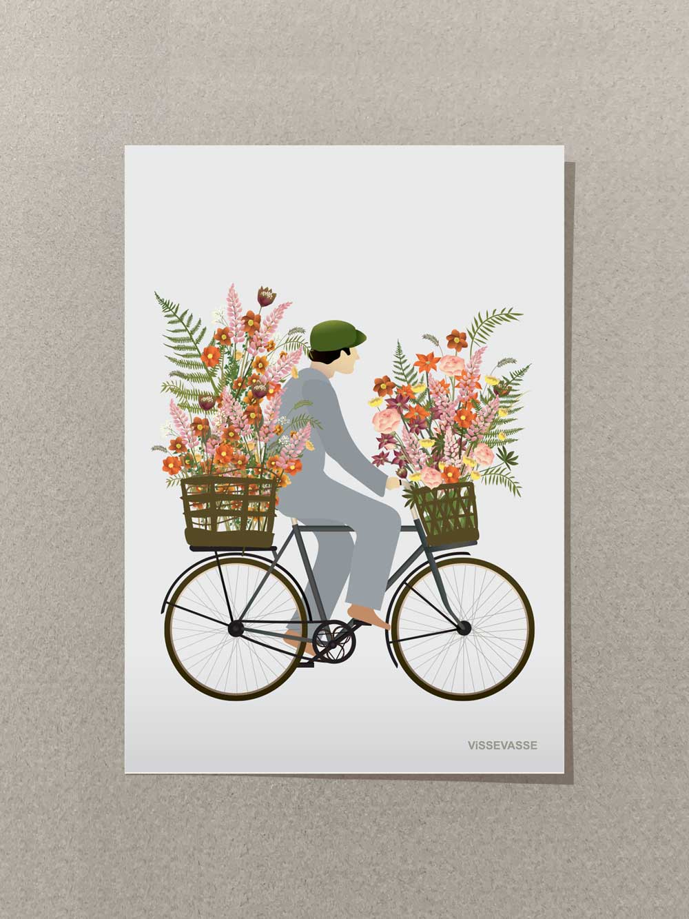 BICYCLE WITH FLOWERS - minikort