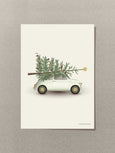 CHRISTMAS TREE AND LITTLE CAR - minikort