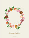CONGRATULATIONS flower circle - kort
