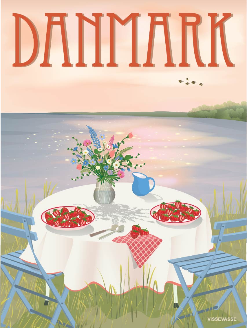 DANMARK Jordbær - plakat