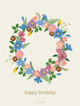 HAPPY BIRTHDAY flower circle - kort