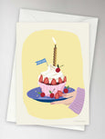 Fødselsdagskort med kage med kuvert fra ViSSEVASSE