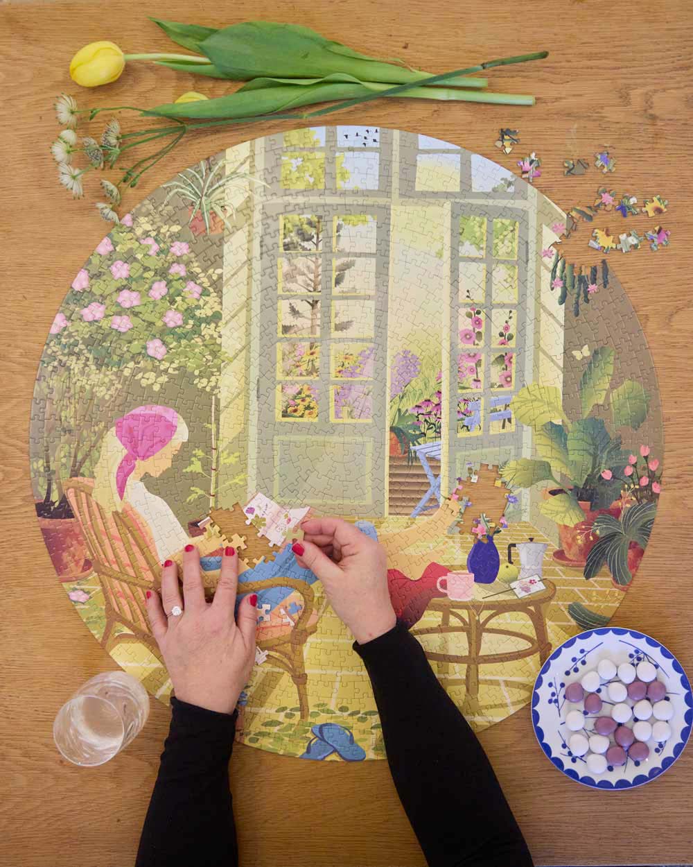 MORNING GLOW - rundt puslespil med 1.000 brikker