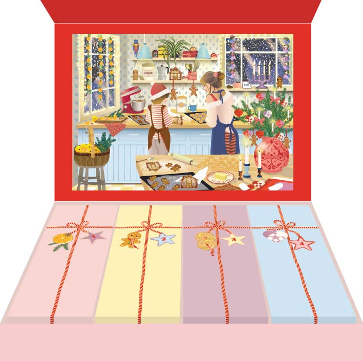 SWEET DECEMBER - puslespilsadventskalender med 1.000 brikker