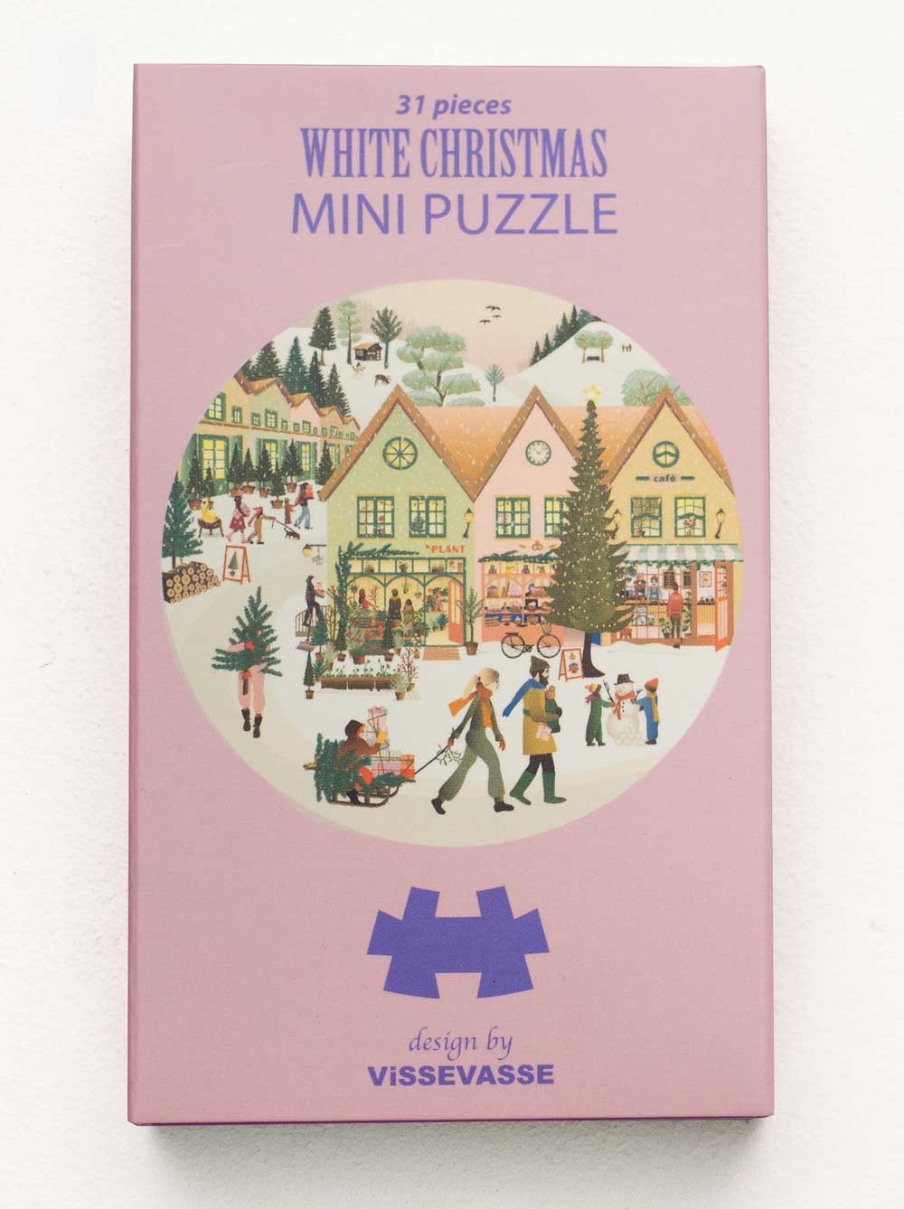 White Christmas mini puslespil fra ViSSEVASSE - fint puslespil som kan bruges som kalendergave