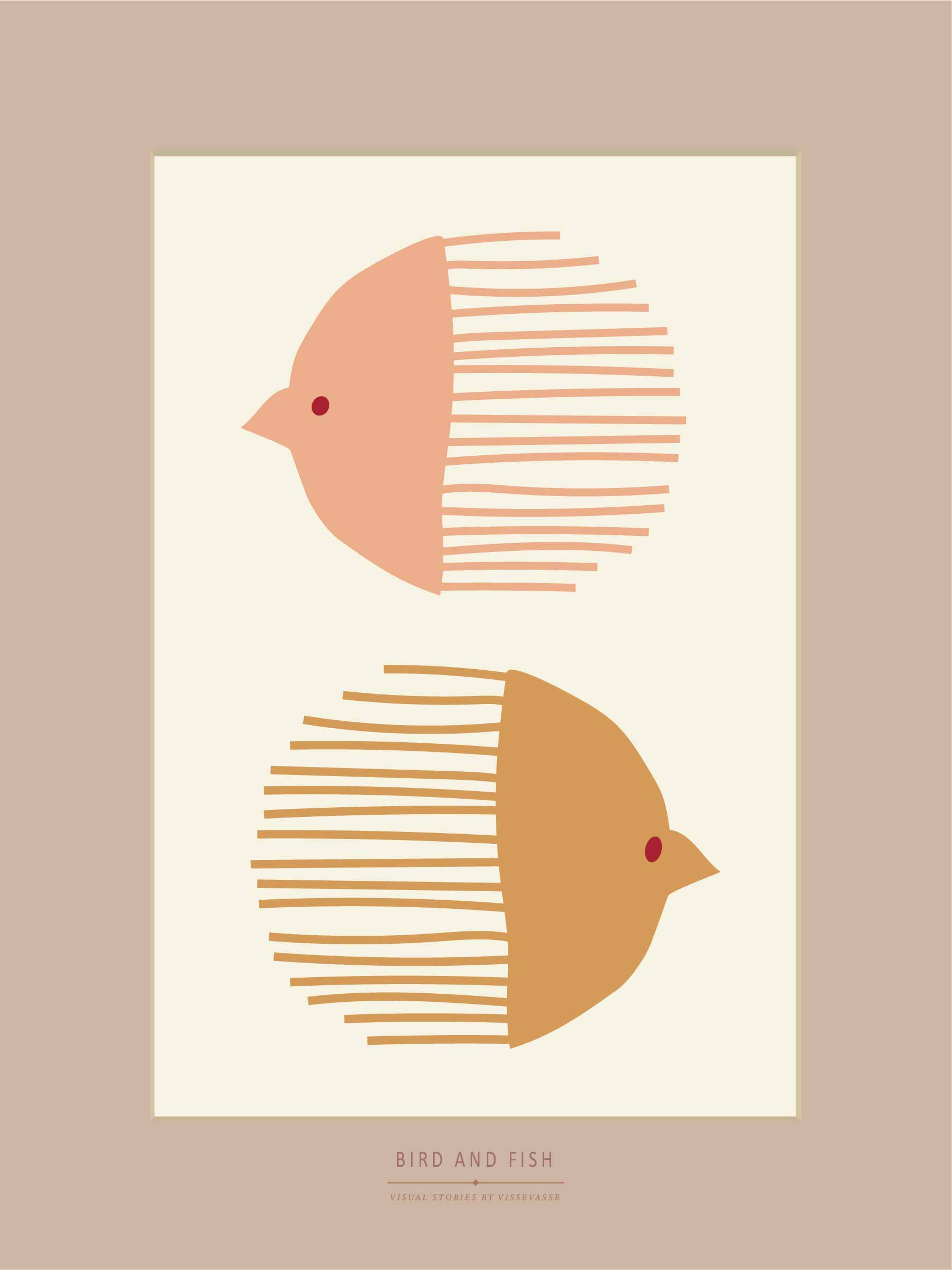 BIRD AND FISH - plakat - ViSSEVASSE