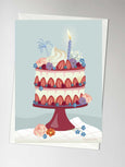 Flot fødseldagskort med kage fra ViSSEVASSE