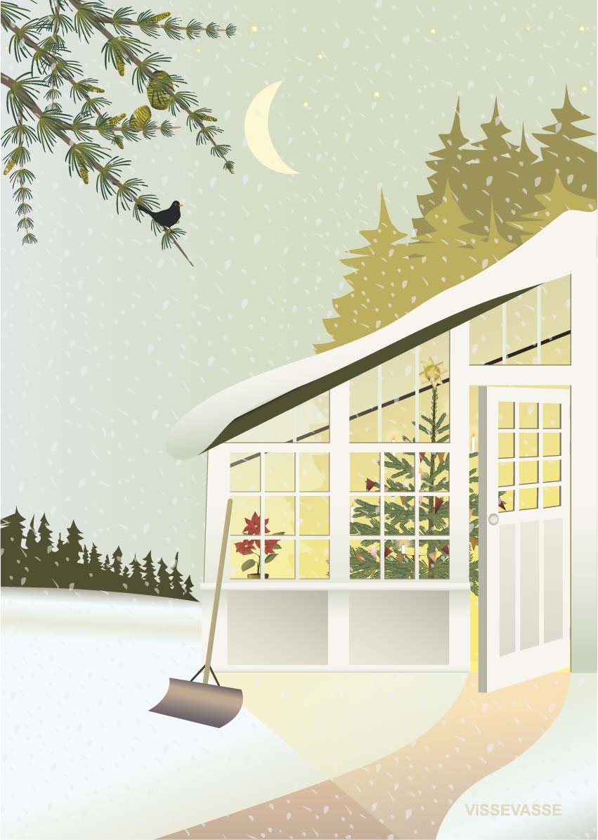 Din gave - Christmas in the greenhouse 15x21 cm