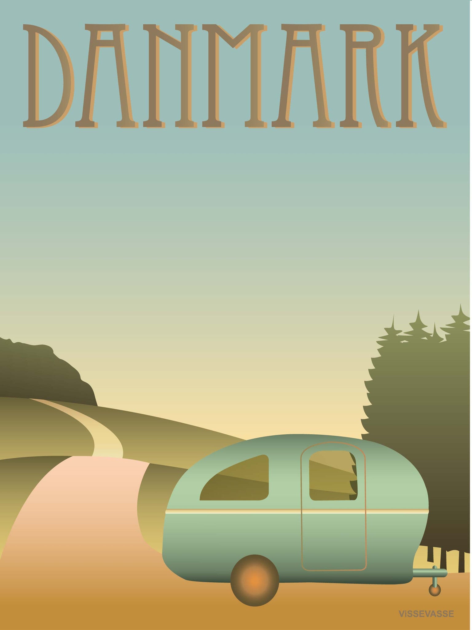 DANMARK Camping - plakat - ViSSEVASSE