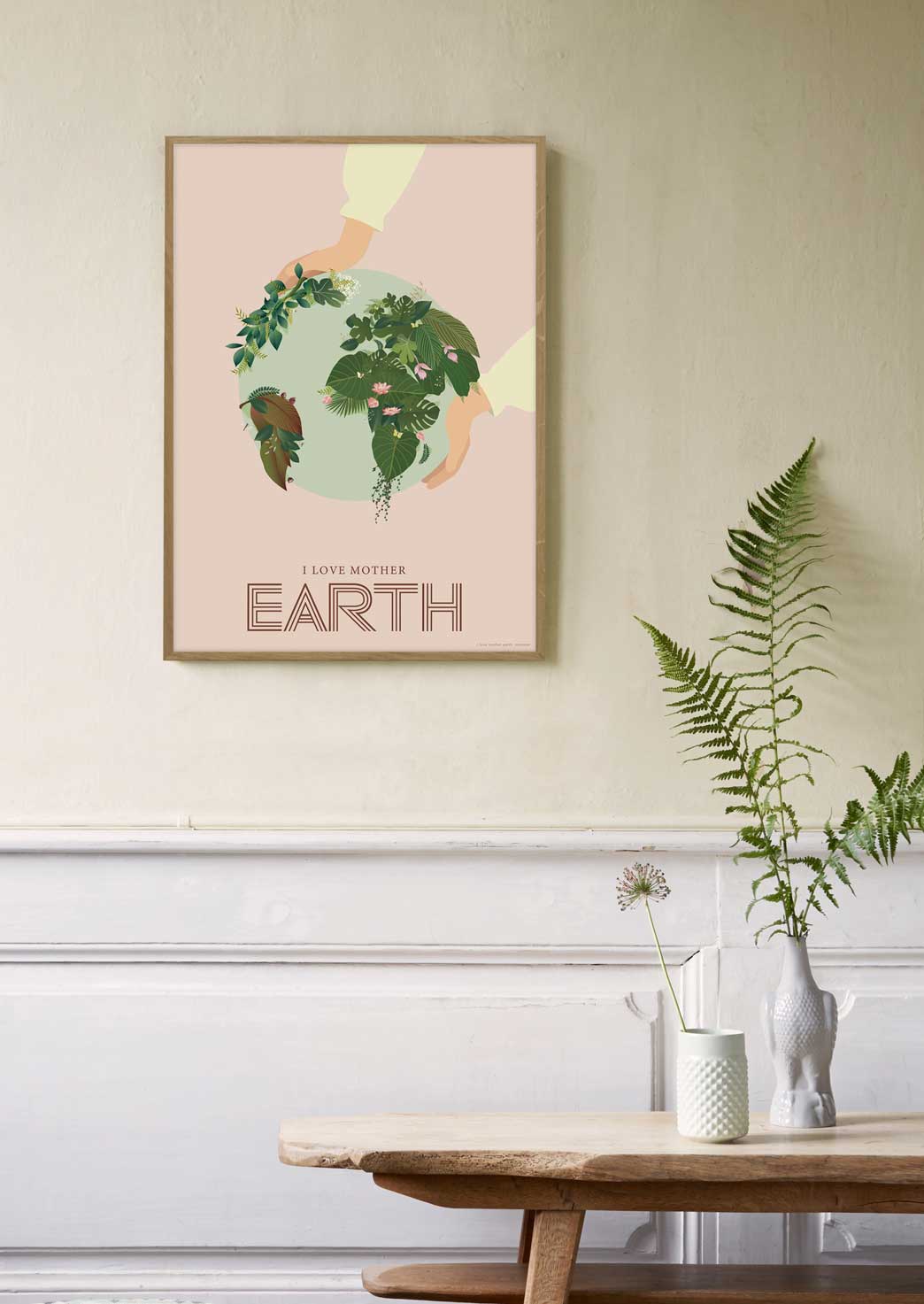 Sød børneplakat med mother earth motiv. 