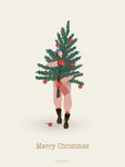 Julekort Merry Christmas Tree and Girl fra ViSSEVASSE